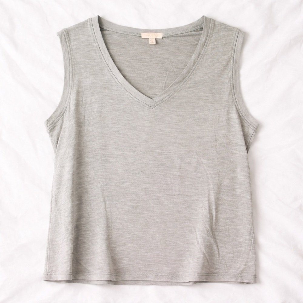 Abound V-Neck Sleeveless Tank Top Women’s Large Gray Violet Cotton Modal